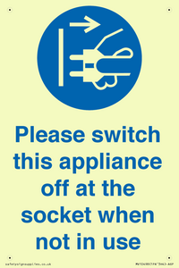 Please switch this appliance off at the socket when not in use